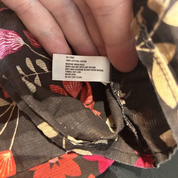 Vtg GAP Toddler Brown Dress Floral Button-Front Dress |Sz 4/5 Baby Girl Cotton - Picture 4 of 6